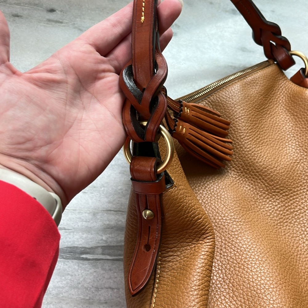 Dooney & Bourke Tan Leather Shoulder Bag GUC - Picture 6 of 16